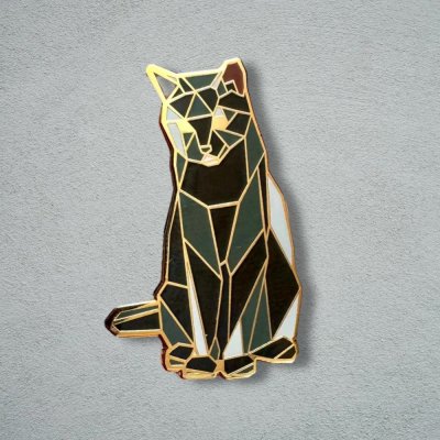 Katt svart pin av emalj