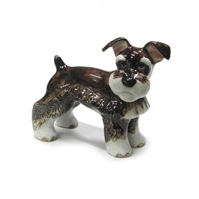 Dvärgschnauzer porslinshund