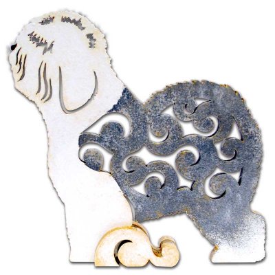 Old english sheepdog rysk figurin