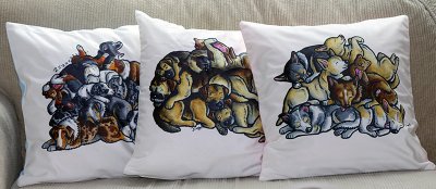 Kuddfodral sammet med hundmotiv