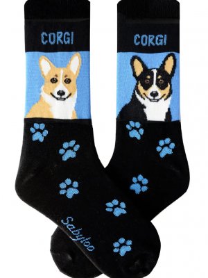 Welsh corgi pembroke strumpor olika storlekar Sam