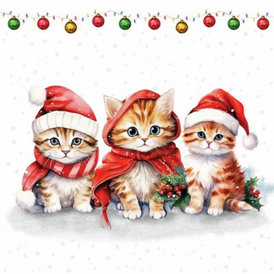 Servetter Funny Cute Kittens Lunch Edelweiss