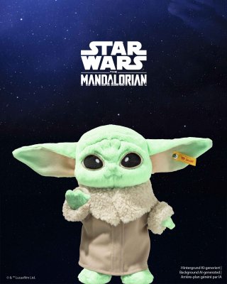 Star Wars Grogu mjukisdjur Baby Yoda 25 cm 024795 Stieff