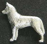 Siberian husky brosch silver eller guldfinish