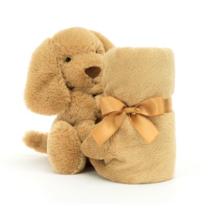 Hundvalp snuttefilt Bashful Toffee Puppy Soother Jellycat