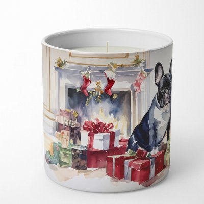 Fransk bulldogg sojaljus doftljus julmotiv