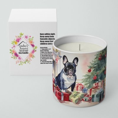 Fransk bulldogg sojaljus doftljus julmotiv