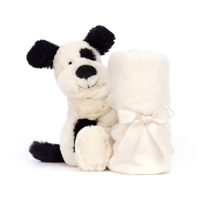 Hundvalp snuttefilt Bashful Black & Cream Puppy Soother Jellycat