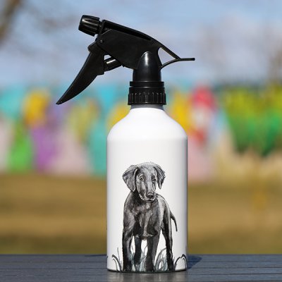 Sprayflaska med hundmotiv