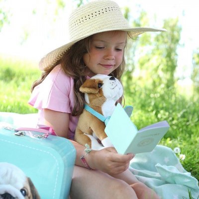 Engelsk bulldogg mjukisdjur med väska 23 cm Star StudioPets