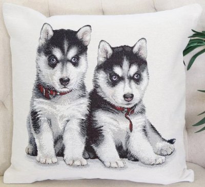 Siberian husky kuddfodral dubbelsidigt 1