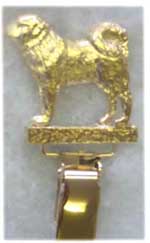Tibetansk mastiff nummerlappshållare guldöverdrag