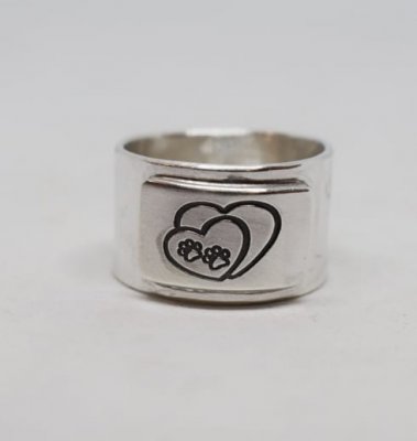 Tassar i hjärta silverring ALTI
