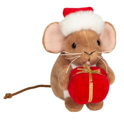 Mus mjukisdjur Julmus med julklapp 11 cm Teddy Hermann