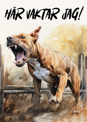 American staffordshire terrier varningsskylt 1