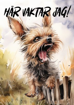 Yorkshireterrier varningsskylt 1