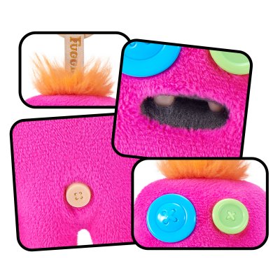 Fuggler Baby Pinkles Keyrings 8 cm rosa med knappögon